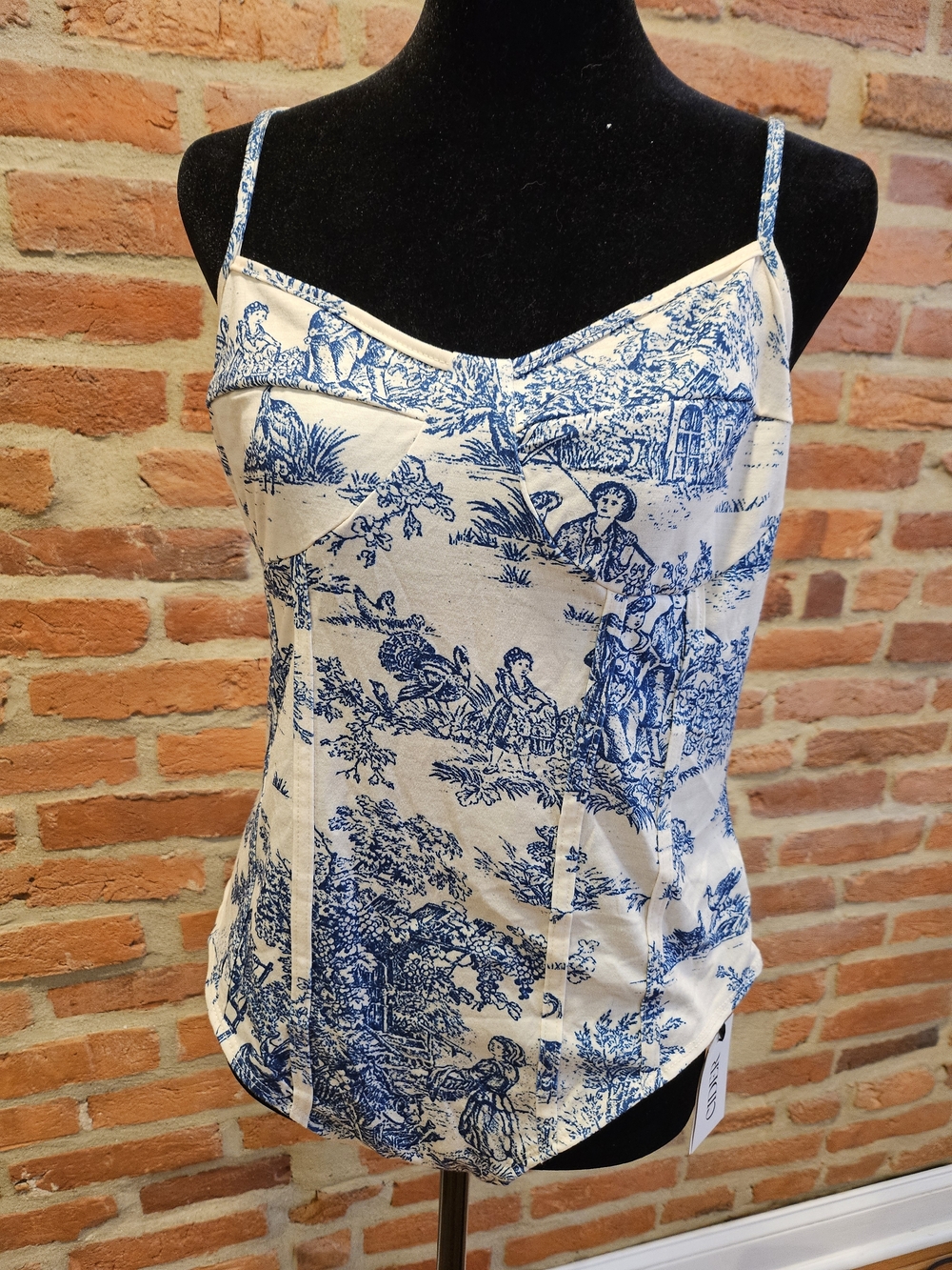 Cider Blue Toile Spaghetti Strap Camisole